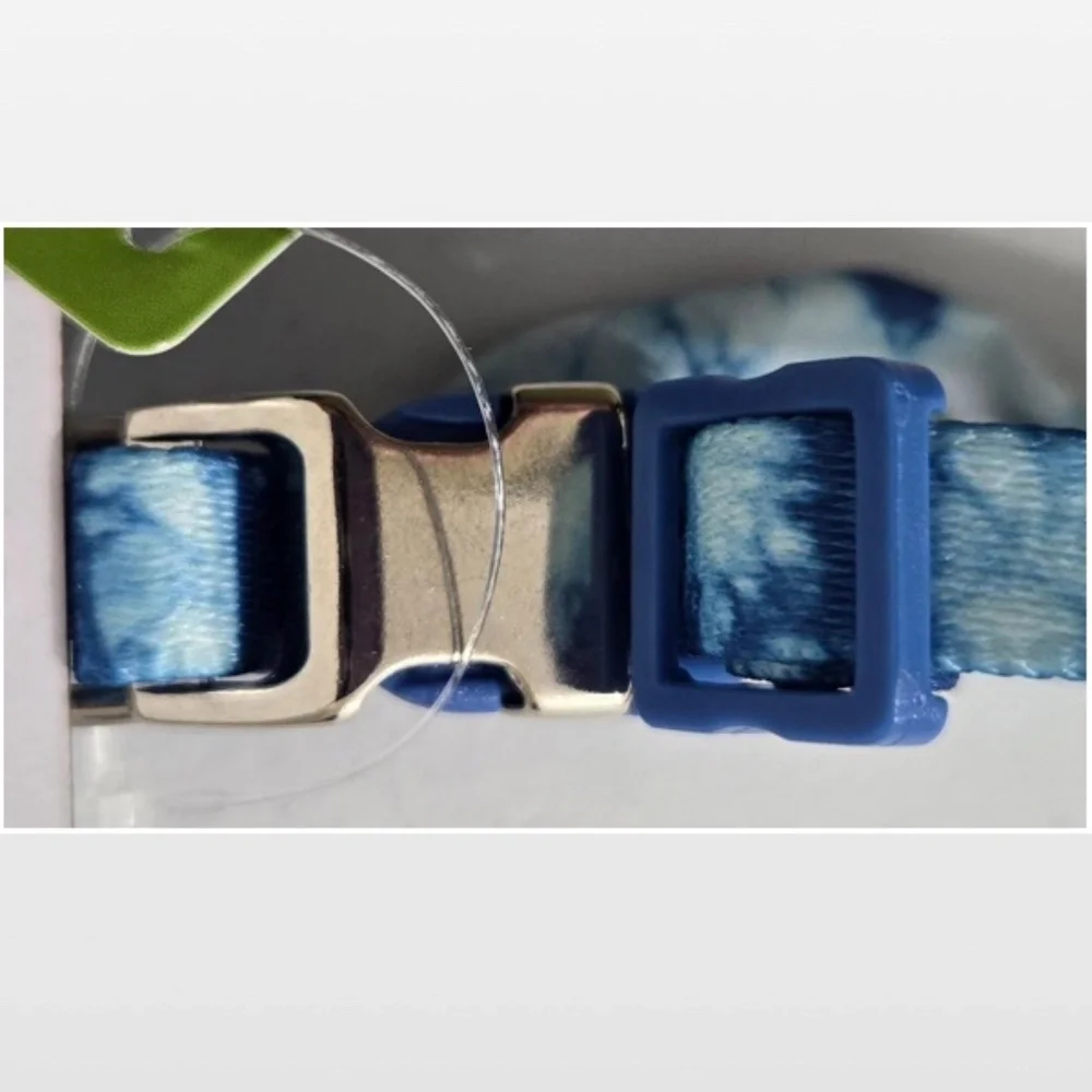 New Pet Dog Collar X-Small Bow Tie Blue White Tie Dye Animal Adjustable NWT